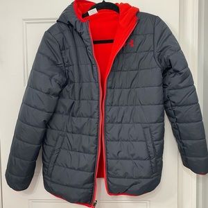 Boy’s Under Armour Reversible Jacket - Gray & Red Size Large